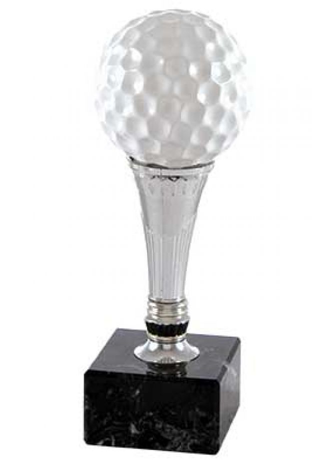 Trofeo Golf pelota con pie de plateado Trofeo Golf pelota con pie de plateado