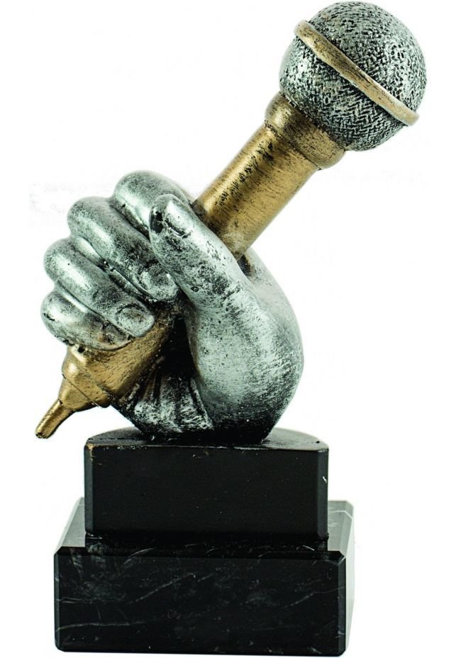 Trofeo de música con figura de Micrófono Trofeo de música con figura de Micrófono