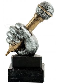 Trofeo de música con figura de Micrófono Thumb
