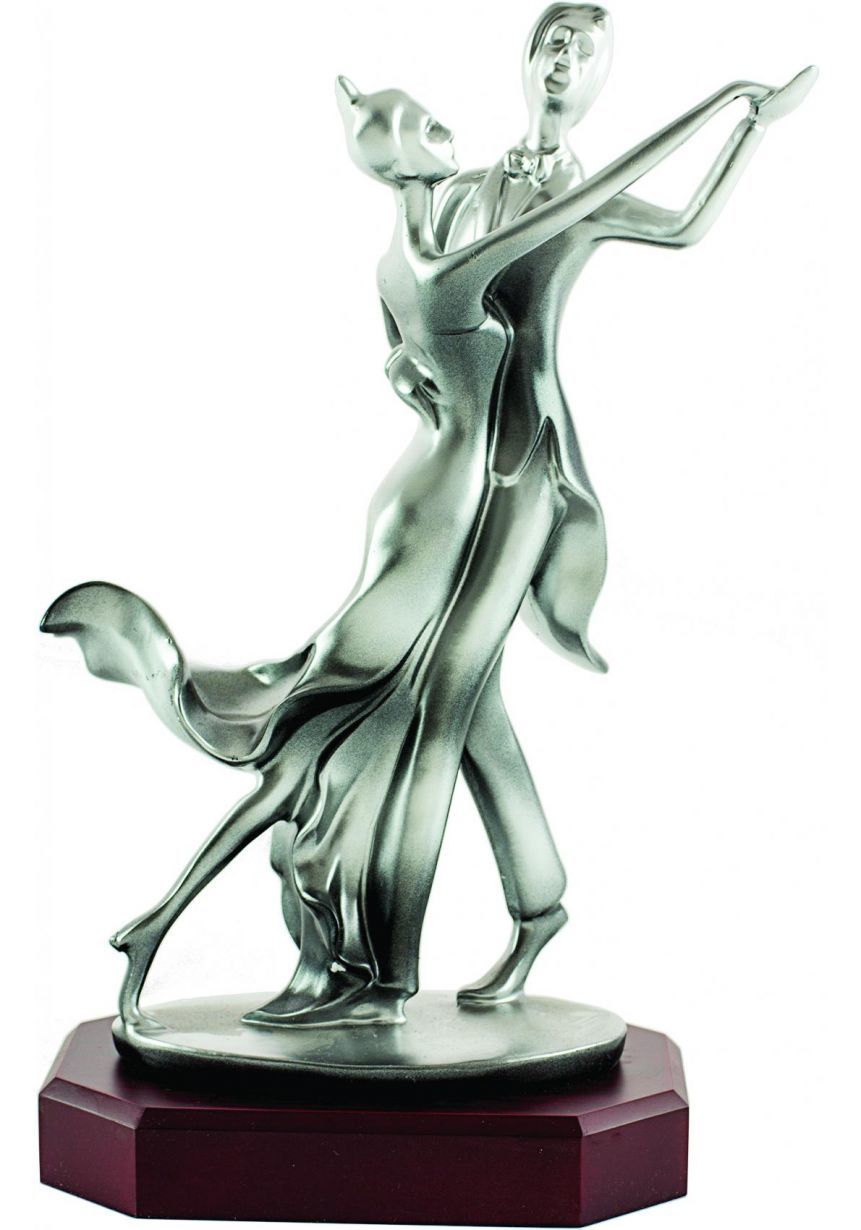 Pareja de baile en resina plata