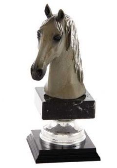 Trofeo figura cabeza caballo oro‐plata Thumb