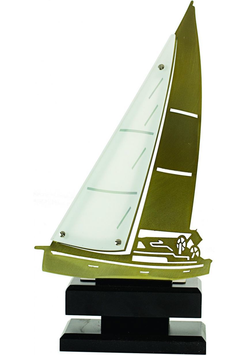 Trofeo de vela metal y madera