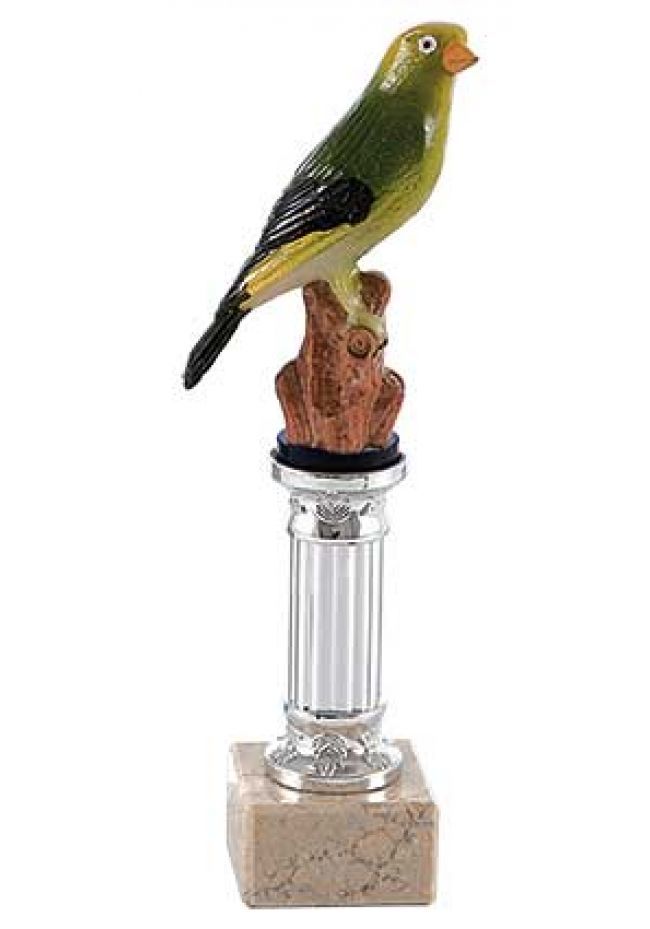 Trofeo columna con pájaro