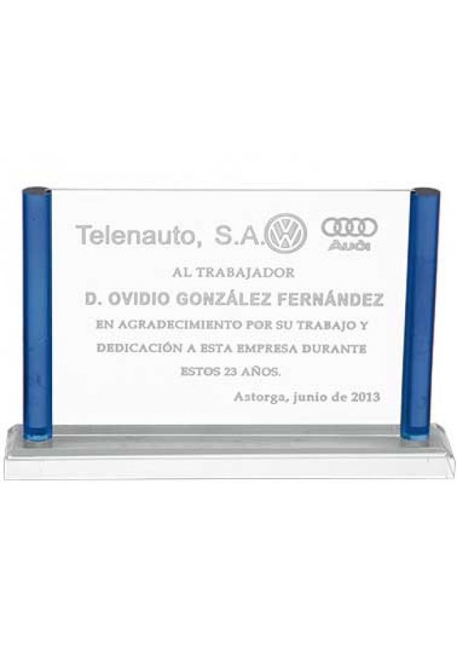 Placa de homenaje Trofeo de metacrilato rectangular