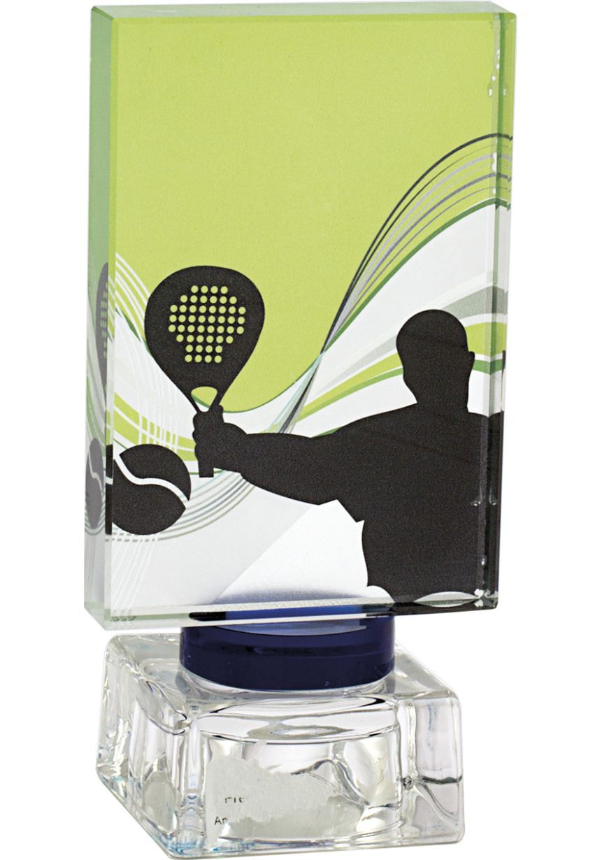 Trofeo de cristal con imagen de Pádel