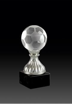 Trofeo de cristal copa invertida opción pelota base mármol Thumb
