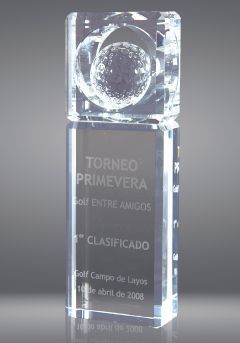 Trofeo de cristal forma prisma pelota Thumb Trofeo de cristal forma prisma pelota Thumb