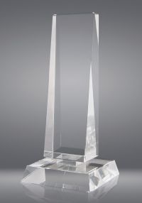Trofeo de cristal forma prisma triangular