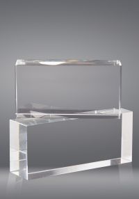 Trophäe Glas horizontal rechteckiges Prisma