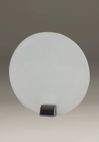 Trofeo de cristal forma circular soporte aplique