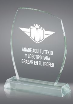 Trofeo de cristal redondeado base rectangular cristal Thumb Trofeo de cristal redondeado base rectangular cristal Thumb