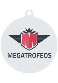 Medalla metacrilato mate con su propio logo o imagen