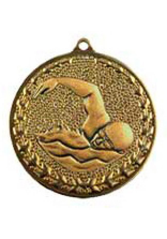 Medalla de natación en relieve alto