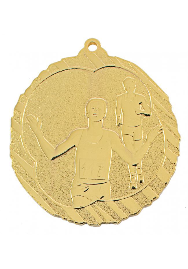 Medalla de atletismo-cross en relieve alto 