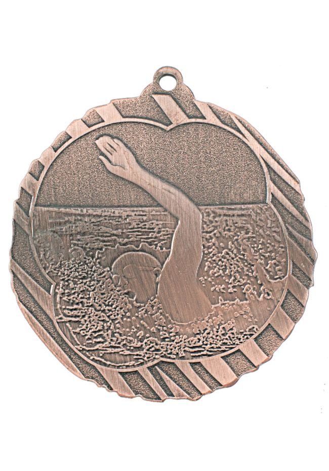 Medalla de natación en relieve alto 