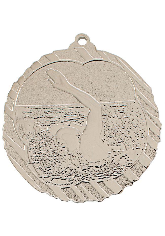 Medalla de natación en relieve alto 