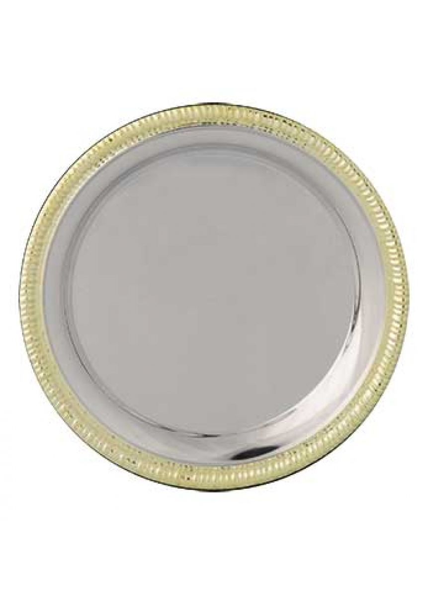 Plato aluminio con borde de latón labrado