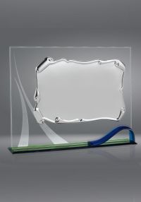 Placa de homenaje en cristal rectangular 