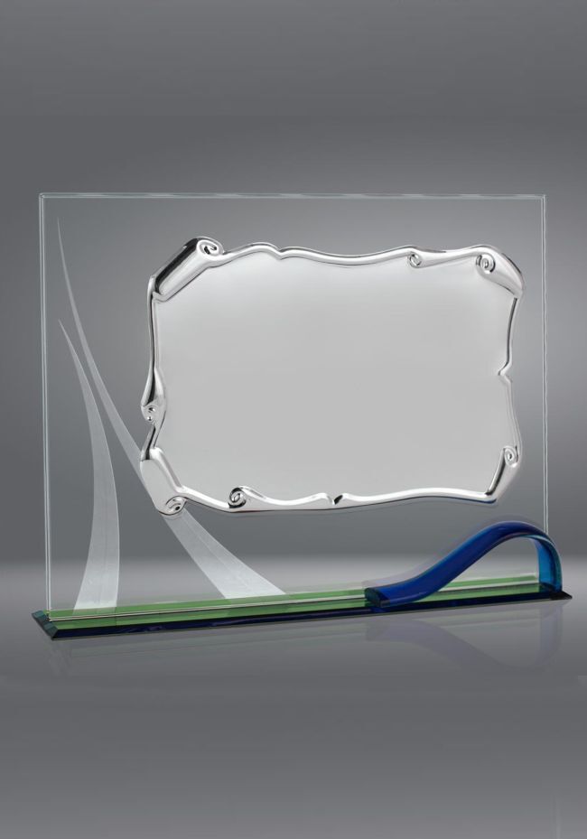 Placa de homenaje en cristal rectangular 