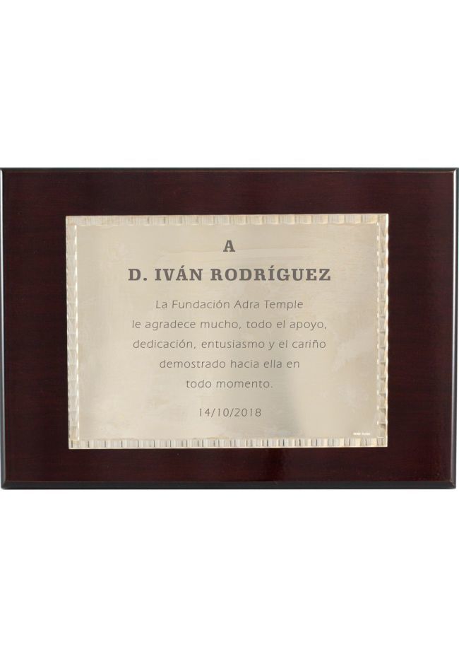 Placa de homenaje rectangular marco labrado Placa de homenaje rectangular marco labrado