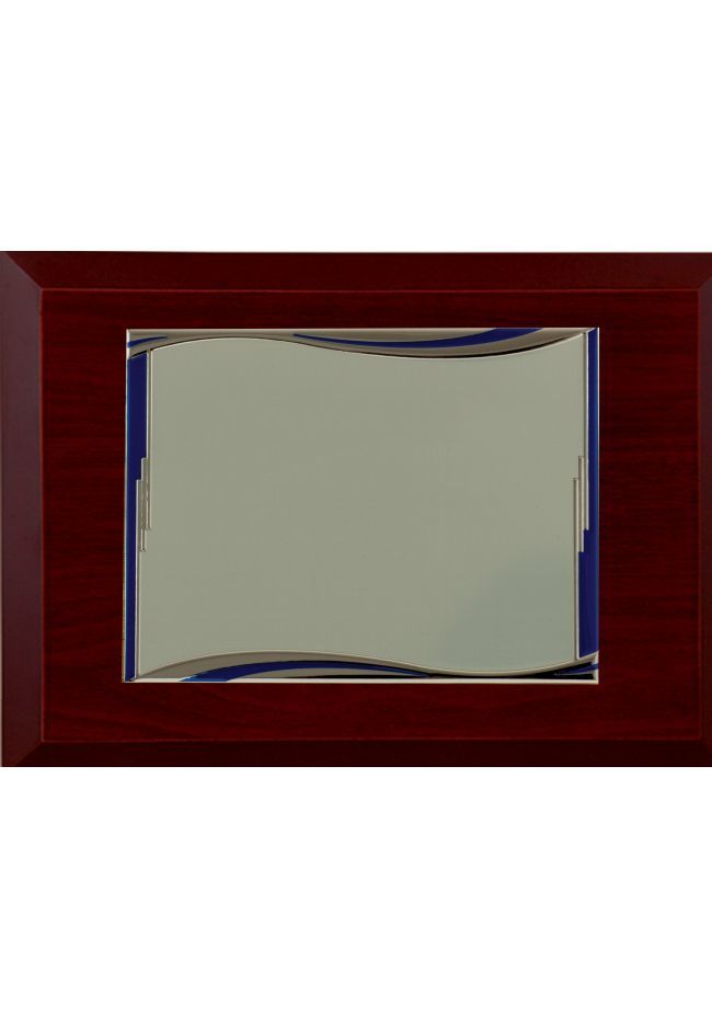 Placa de homenaje comercial rectangular ondas azules Placa de homenaje comercial rectangular ondas azules