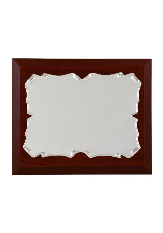 Placa de homenaje comercial rectangular de aluminio con forma pergamino lateral redondo Placa de homenaje comercial rectangular de aluminio con forma pergamino lateral redondo