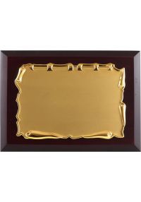 Commercial plate-shaped metal tribute parchment