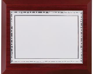 Placa de homenaje con forma rectangular y detalle marco encuadrado