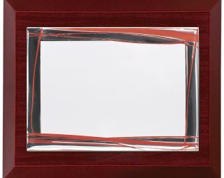 Placa de homenaje de metal con forma rectangular y marco doble