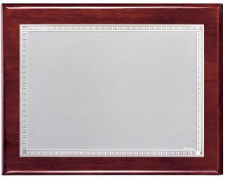 Plaque tribute silver plated rectangular shaped and styled frame
