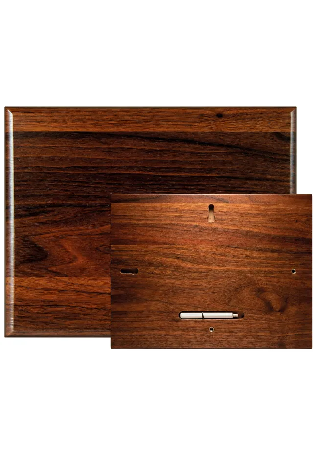 Soporte para placas de madera acabado nogal