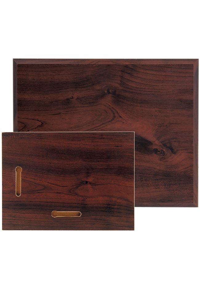 Soporte para placas de madera acabado nogal