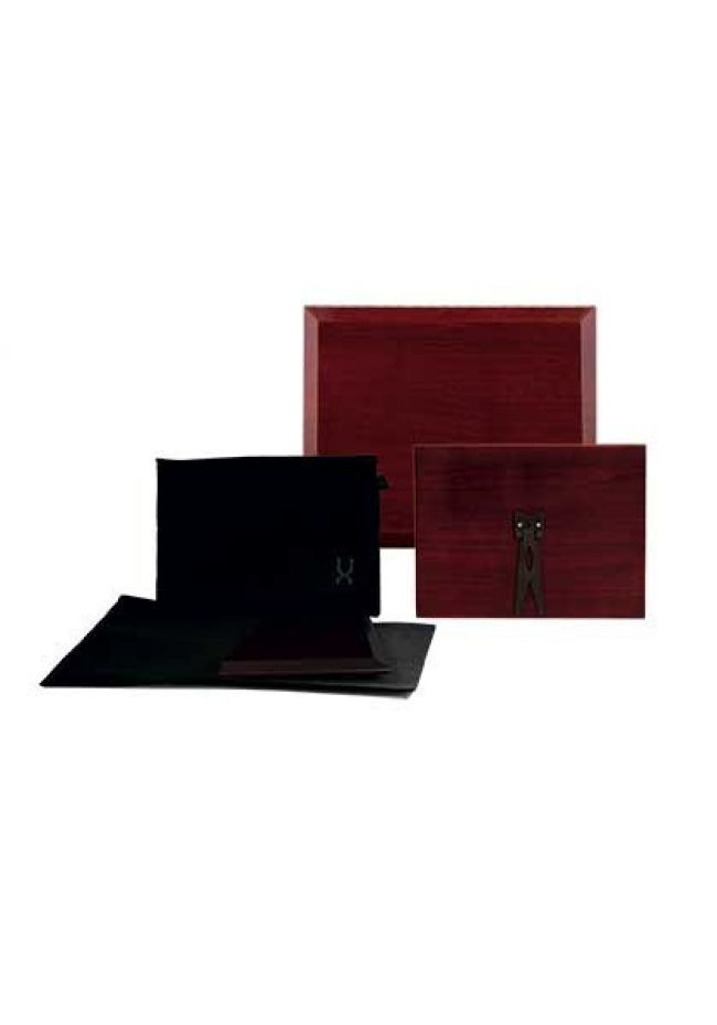 Soporte placas de homenaje de madera con soporte plástico Soporte placas de homenaje de madera con soporte plástico