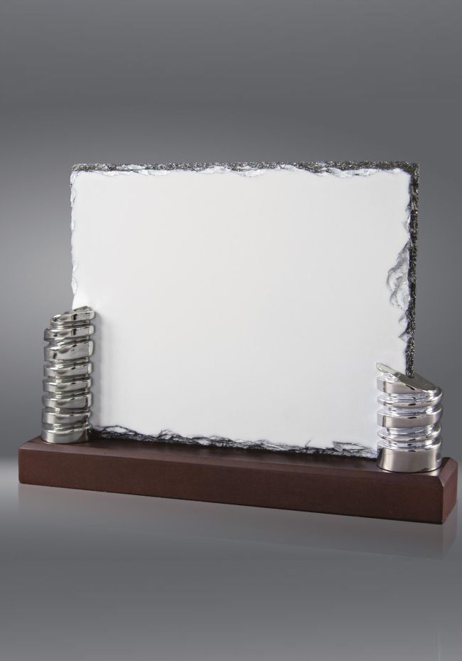 Tribute silver plate rectangular shape and edge worn