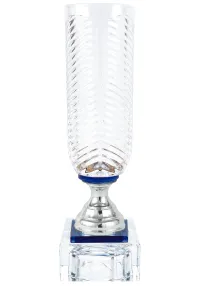 Vaso de vidro esculpido rodada