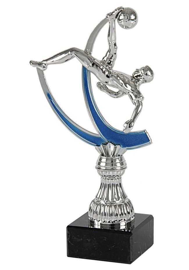 Coppa rovesciata calcio argento e blu