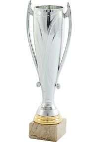 Trofeo copa cónica color plata asas