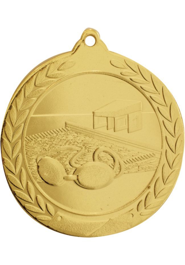 Medalla de natación en relieve
