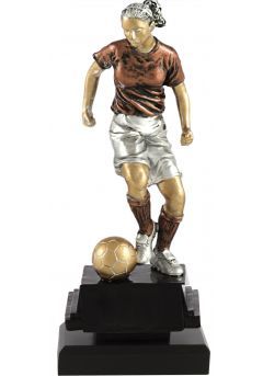 Trofeo de fútbol con figura femenina Thumb