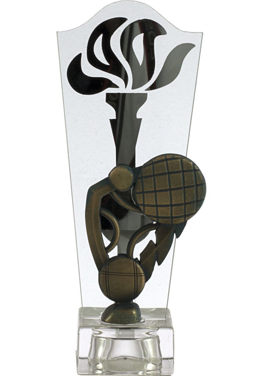 Trofeo antorcha cristal petanca