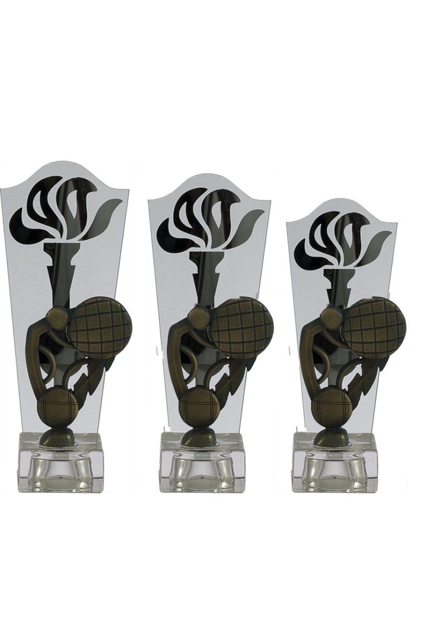 Trofeo antorcha cristal petanca