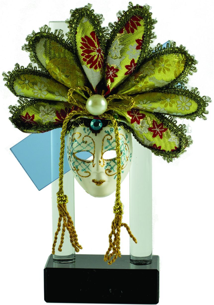 Trofeo máscara carnaval cristal