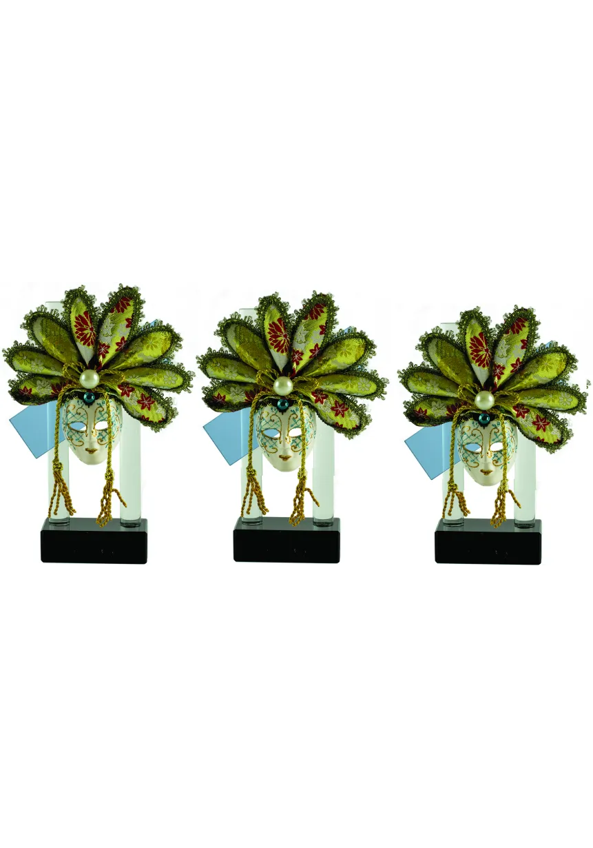 Trofeo máscara carnaval cristal
