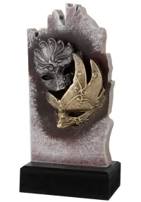 Trophy metal mask and harlequin